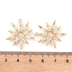 Brass Micro Pave Clear Cubic Zirconia Pendants&nbsp;KK-U017-10A-G