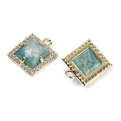 Natural Amazonite Faceted Square Charms&nbsp;G-I375-06G-04