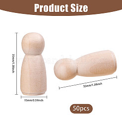Unfinished Wooden Peg Dolls Display Decorations&nbsp;DJEW-WH0001-56A