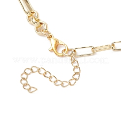 Brass Paperclip Chain and Rectangle Link Chain Necklaces for Women&nbsp;NJEW-JN05673