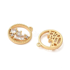 Brass Micro Pave Clear Cubic Zirconia Charms&nbsp;KK-B160-26G