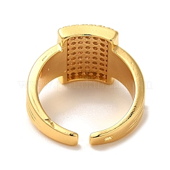 Rack Plating Brass Micro Pave Clear Cubic Zirconia Cuff Rings for Women&nbsp;RJEW-G325-13I-G