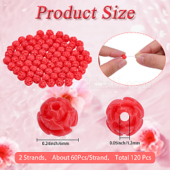 2 Strands Synthetic Coral Carved Beads Strands&nbsp;CORA-PA0001-01