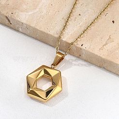 304 Stainless Steel Geometric Pendant Necklaces for Women&nbsp;NJEW-S439-04B-G