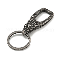 Tibetan Style 316 Surgical Stainless Steel Fittings with 304 Stainless Steel Key Ring&nbsp;FIND-Q101-06AS-01