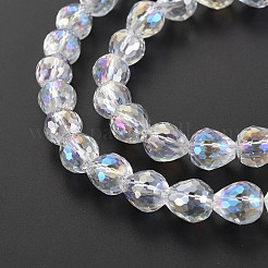 Electroplate Transparent Glass Beads Strands&nbsp;EGLA-T008-024-C01