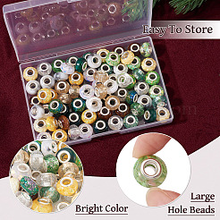 72Pcs 12 Colors Christmas Theme Resin Rondelle European Beads&nbsp;RESI-TA0004-88