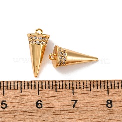 Brass Micro Pave Cubic Zirconia Pendants&nbsp;KK-K382-56G