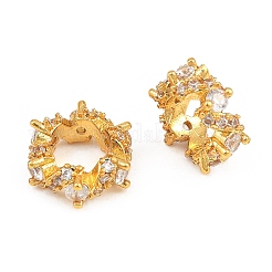 Heartbeat Brass Micro Pave Clear Cubic Zirconia European Beads&nbsp;CU-CBA6A75-22G