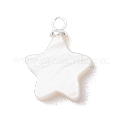 Natural Freshwater Shell Flower Star Heart Charms with Brass Bails&nbsp;PALLOY-JF05098