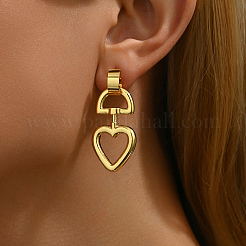 Chic Brass Heart Dangle Stud Earrings&nbsp;CF6186