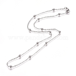 Non-Tarnish 304 Stainless Steel Cable Chain Necklaces&nbsp;NJEW-L159-08D-P