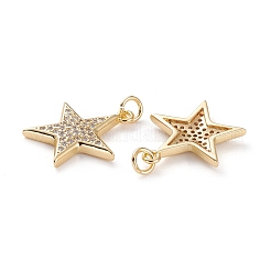 Brass Micro Pave Clear Cubic Zirconia Pendants&nbsp;KK-C100-30G
