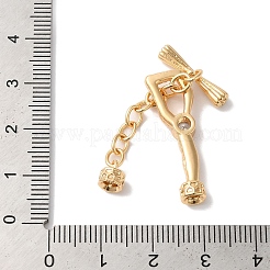 Brass Micro Pave Clear Cubic Zirconia Toggle Clasps&nbsp;KK-G503-03G