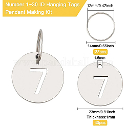 DIY Number 1~30 ID Hanging Tags Pendant Making Kit for Luggage House Lockets&nbsp;DIY-BC0006-18