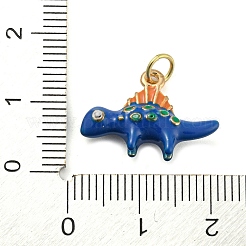 Dinosaur Rack Plating Brass Enamel Pendants&nbsp;LS-KK-Q804-12G
