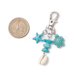 Synthetic Turquoise Starfish Turtle Pendant Decorations&nbsp;HJEW-JM03647