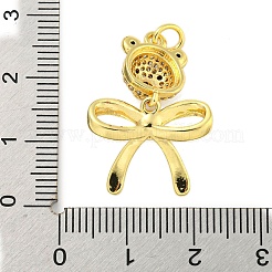 Brass Micro Pave Clear Cubic Zirconia Pendants&nbsp;KK-R159-27G