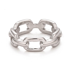 Non-Tarnish 304 Stainless Steel Cable Chain Shape Finger Ring for Women&nbsp;RJEW-C025-34B-P