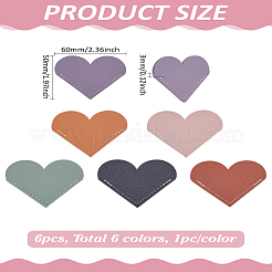 6Pcs 6 Colors PU Imitation Leather Bookmarks&nbsp;AJEW-LP0004-97