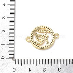 Brass Micro Pave Clear Cubic Zirconia Letter FE Links Connector Charms&nbsp;KK-L268-024G-02
