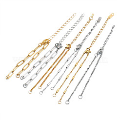 12Pcs 6 Styles 304 Stainless Steel Chain Bracelet Makings&nbsp;AJEW-TA0001-34