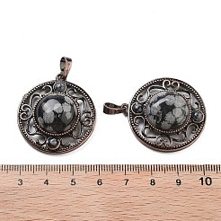 Natural Snowflake Obsidian Pendants&nbsp;G-Q158-03A-R07