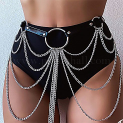 Ring Alloy Layered Chain Tassel with Imitation Leather Waist Belly Chains for Women&nbsp;FS-WG3DEB2-01