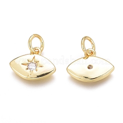 Brass Micro Pave Clear Cubic Zirconia Charms&nbsp;ZIRC-O035-21G
