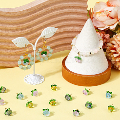 32Pcs 4 Colors Handmade Lampwork Charms&nbsp;LAMP-SC0001-41