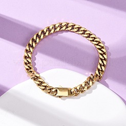 304 Stainless Steel Curb Chain Bracelets for Unisex&nbsp;BJEW-K283-01A-G