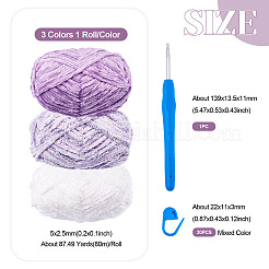 3 Rolls Polyester Chenille Wool Yarn&nbsp;OCOR-MB0001-06A