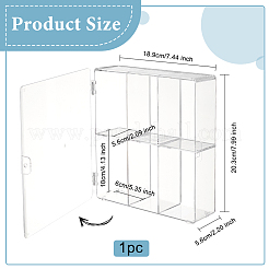 2-Tier 6 Grids Transparent Plastic Action Figures Display cases&nbsp;ODIS-WH0020-90