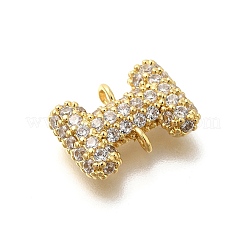 Brass Micro Pave Cubic Zirconia Letter Links&nbsp;KK-I717-04I