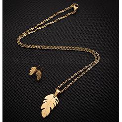 201 Stainless Steel Pendant Necklaces & Stud Earrings Sets&nbsp;FS-WGB00D6-07