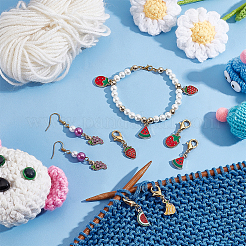 Fruit Alloy Enamel Pendant Locking Stitch Markers&nbsp;HJEW-AB00132