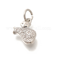 Brass Micro Pave Clear Cubic Zirconia Pendants&nbsp;KK-L225-019P