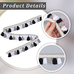 5M Ethnic Style Polyester Fringe Lace Trims&nbsp;SRIB-CY0001-03A