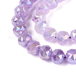 Anti-Tarnish Electroplate Glass Beads Strands&nbsp;X-GLAA-N064-8mm-08