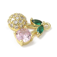Brass Micro Pave Cubic Zirconia Pendants&nbsp;KK-P290-02B-G