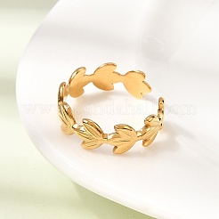 304 Stainless Steel Cuff Open Rings for Women&nbsp;RJEW-L342-08G