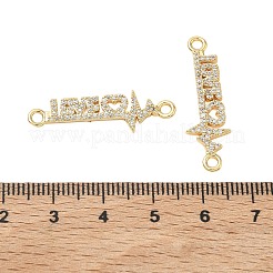 SHEGRACE Brass Micro Pave Clear Cubic Zirconia Connector Charms&nbsp;XGRQ3D931-494G