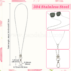 1Pc 304 Stainless Steel Paperclip Chains Pendant Decoration&nbsp;HJEW-SC0002-58