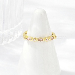 Brass Micro Pave Cubic Zirconia Cuff Rings&nbsp;RJEW-S400-13G