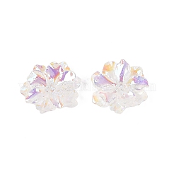 UV Plated Rainbow Transparent Resin Cabochons&nbsp;RESI-ZX017-80