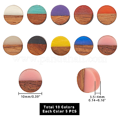 Resin & Walnut Wood Cabochons&nbsp;RESI-PH0001-19