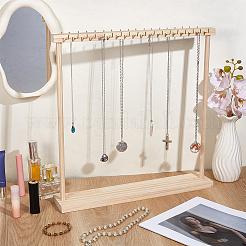 2Pcs Wood Necklace Organizer Display Stands&nbsp;NDIS-WH0016-15B-02