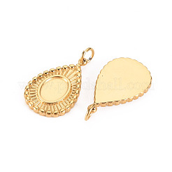 304 Stainless Steel Pendant Cabochon Settings&nbsp;STAS-S116-151G