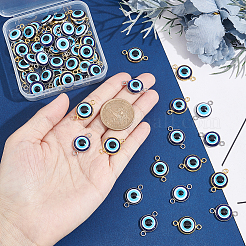 60Pcs 2 Colors Evil Eye Resin Connector Charms&nbsp;FIND-UN0001-59