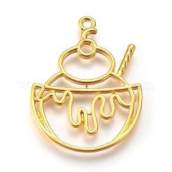 Zinc Alloy Open Back Bezel Pendants&nbsp;PALLOY-WH0036-20G